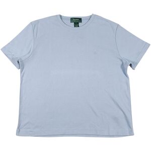 LRL Ralph Lauren T Shirt Womens Large Pale Blue Cotton Crew Neck‎ Preppy Vintage